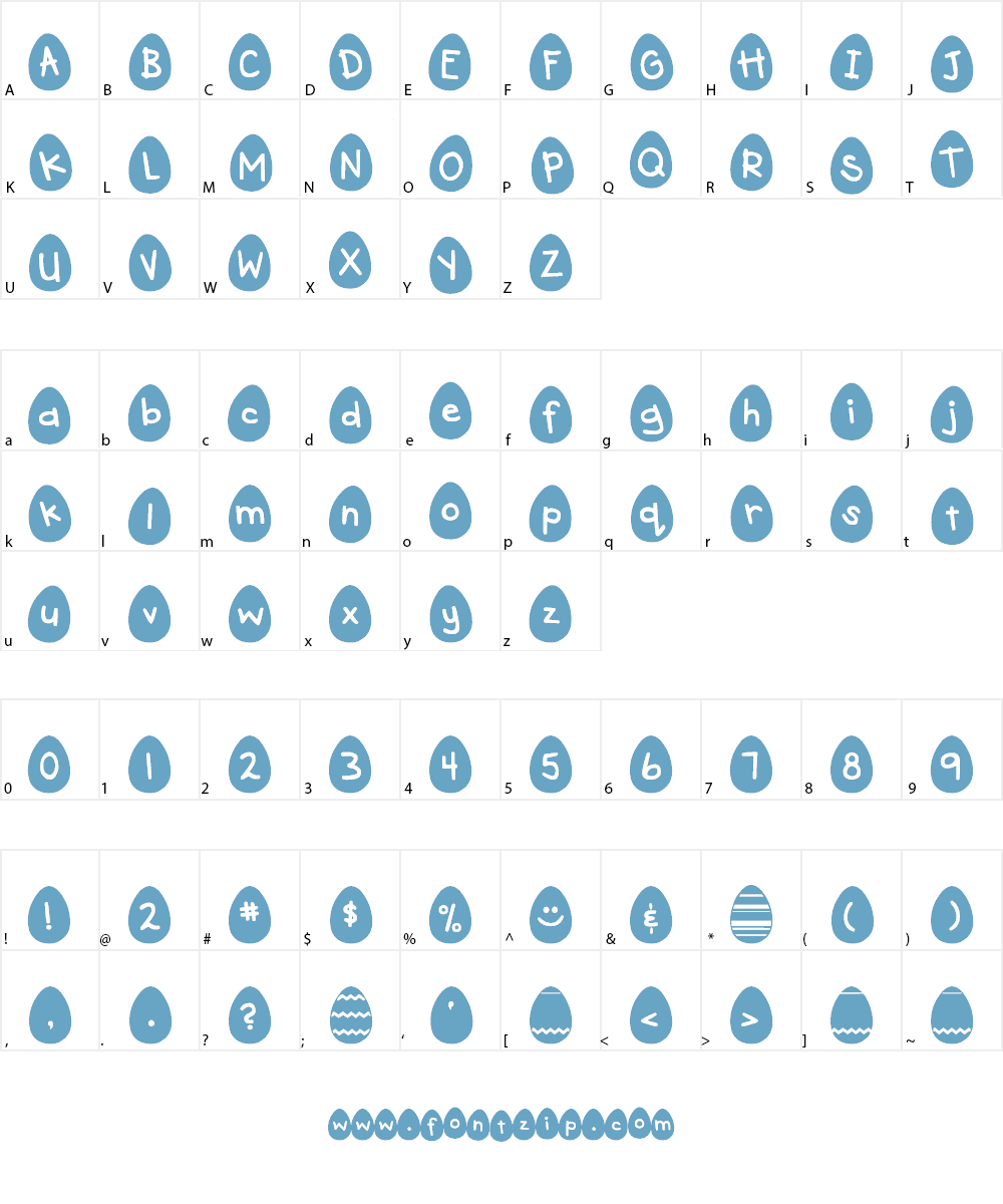 DJB Eggsellent Font Character
